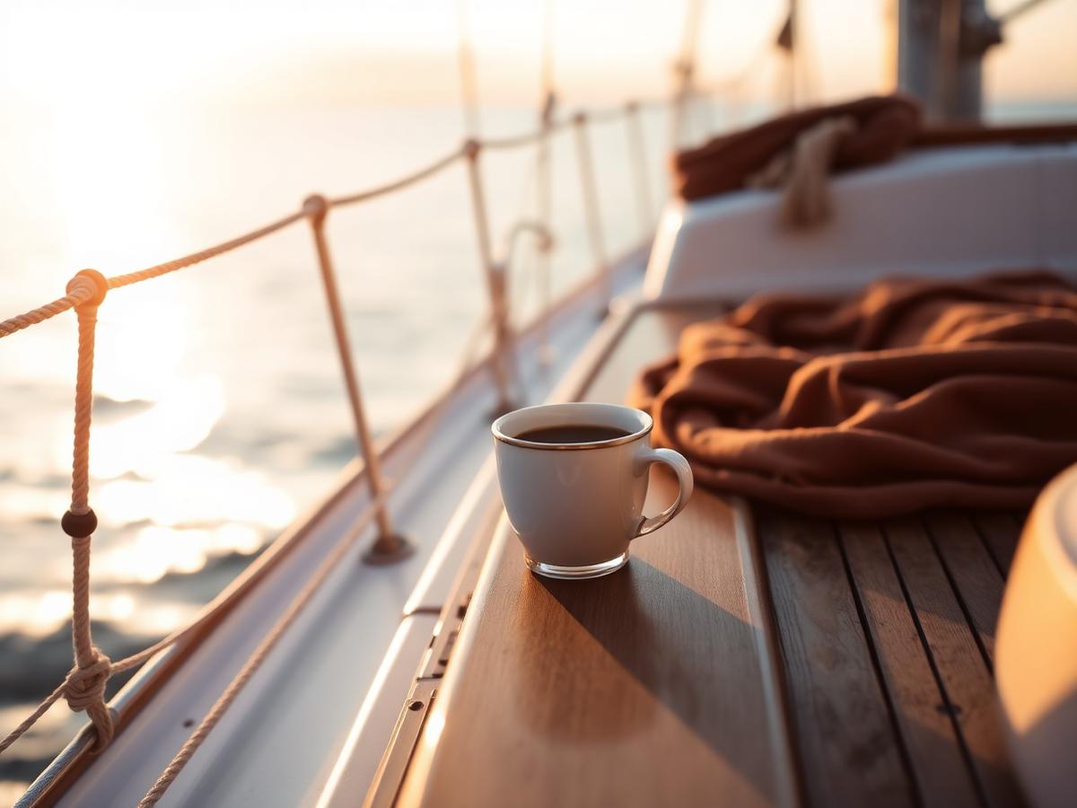 Morgenkaffee an Deck